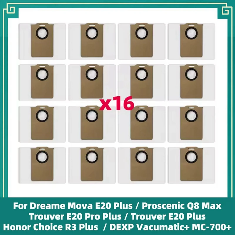 16PCS Dust Bag for E20 Plus/ Q8 Max /Trouver E20 / Choice R3 Plus Vacuum Attachment-A009