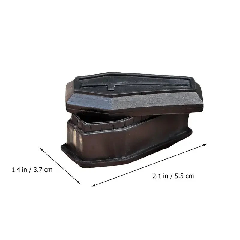 10pcs Mini Coffin Box Halloween Black Coffin Decoration Landscape Model Mock Storage Box Toy Decoration