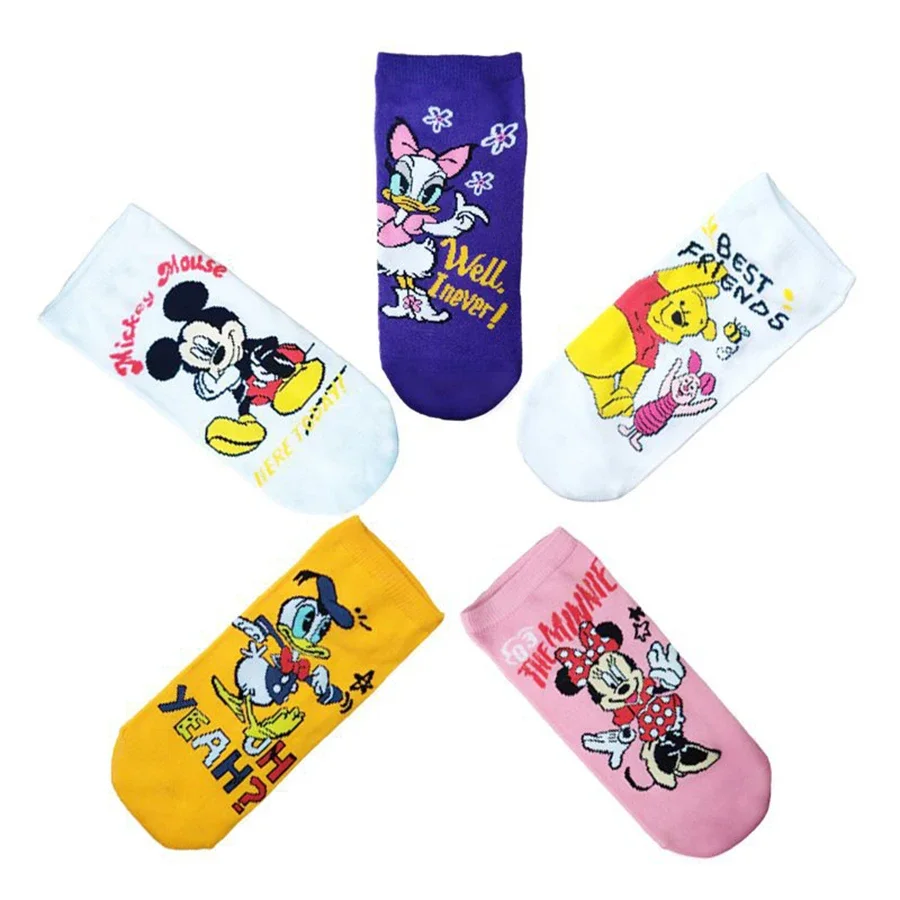 10pairs MINISO Disney Men Short Boat Socks Anime Movie Gamers Cartoon Socks Hip Hop Novelty Funny Sock