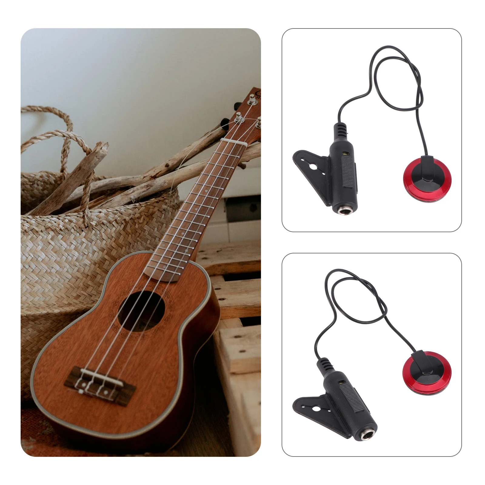 

2Sets Piezo Guitar Pickup Sound Transducer for Acoustic Violin Ukulele Banjo Microphone Pickup Guitar Humbucker