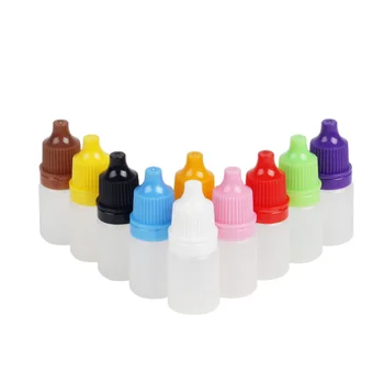 Mini 5ml empty plastic squeeze dropper bottles eye liquid refillable container 100pcs