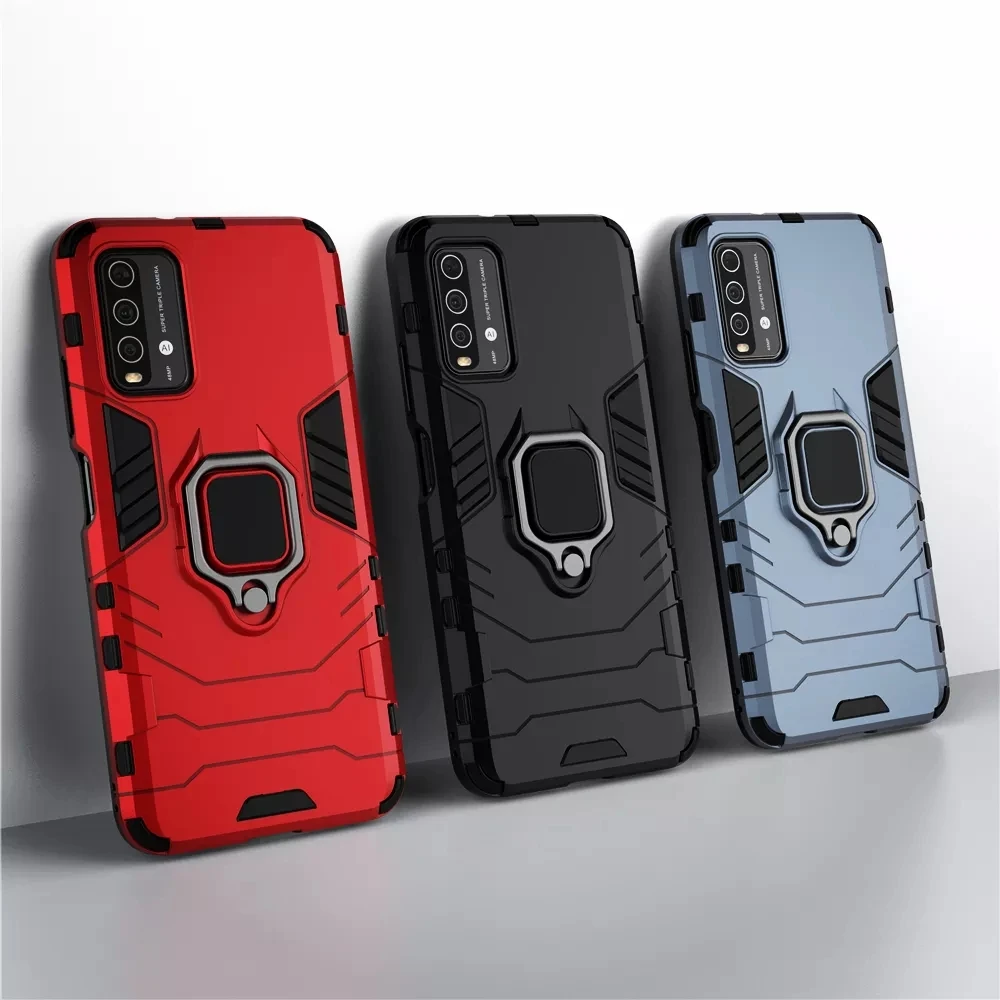 Shockproof Armor Case for Xiaomi Redmi 9T Redmi 10 Prime 10C K50 40 Ring Stand Cover for Xiaomi Redmi 9T Redmi9t J19S M2010J19SG