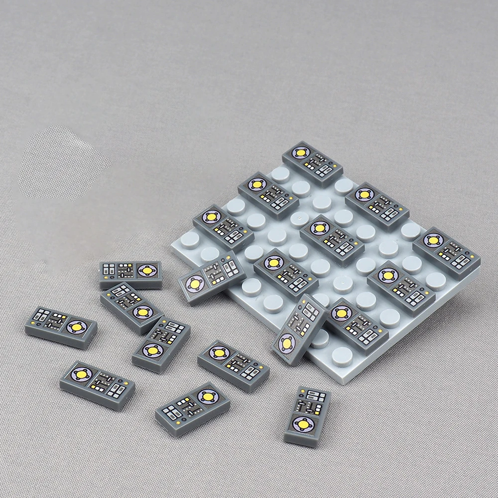 MOC 10 قطعة مطبوعة 3069 1x2 الطباعة المنزلق زر Mecha نمط اللبنات 3069pb0847 لوحة مجلس الطوب الجسيمات اللعب هدية