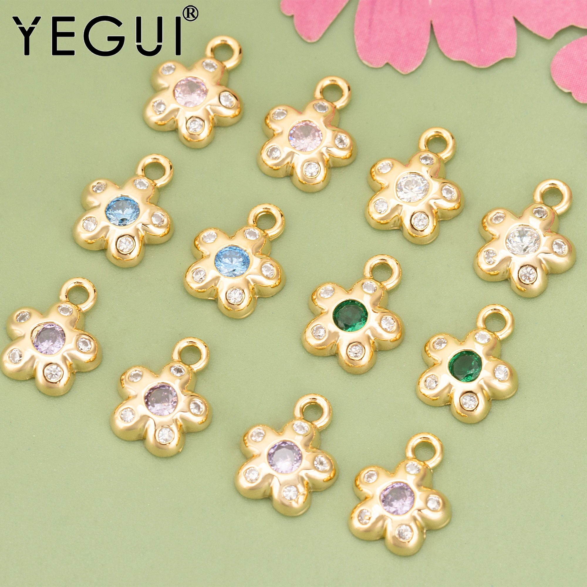 

YEGUI MF13,jewelry accessories,18k gold rhodium plated,copper,zircons,charms,hand made,diy pendants,jewelry making,6pcs/lot