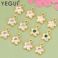 YEGUI MF13,jewelry accessories,18k gold rhodium plated,copper,zircons,charms,hand made,diy pendants,jewelry making,6pcs/lot