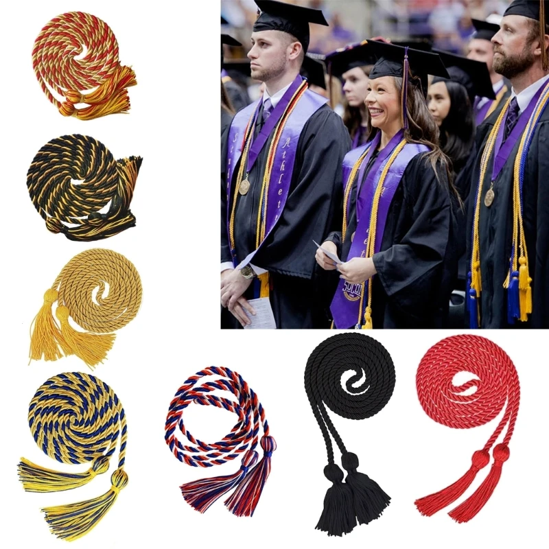 Graduation Cord Polyester Thread Graduation Cord with Long Tassels for Graduation Parties School Graduation, 67 Inches