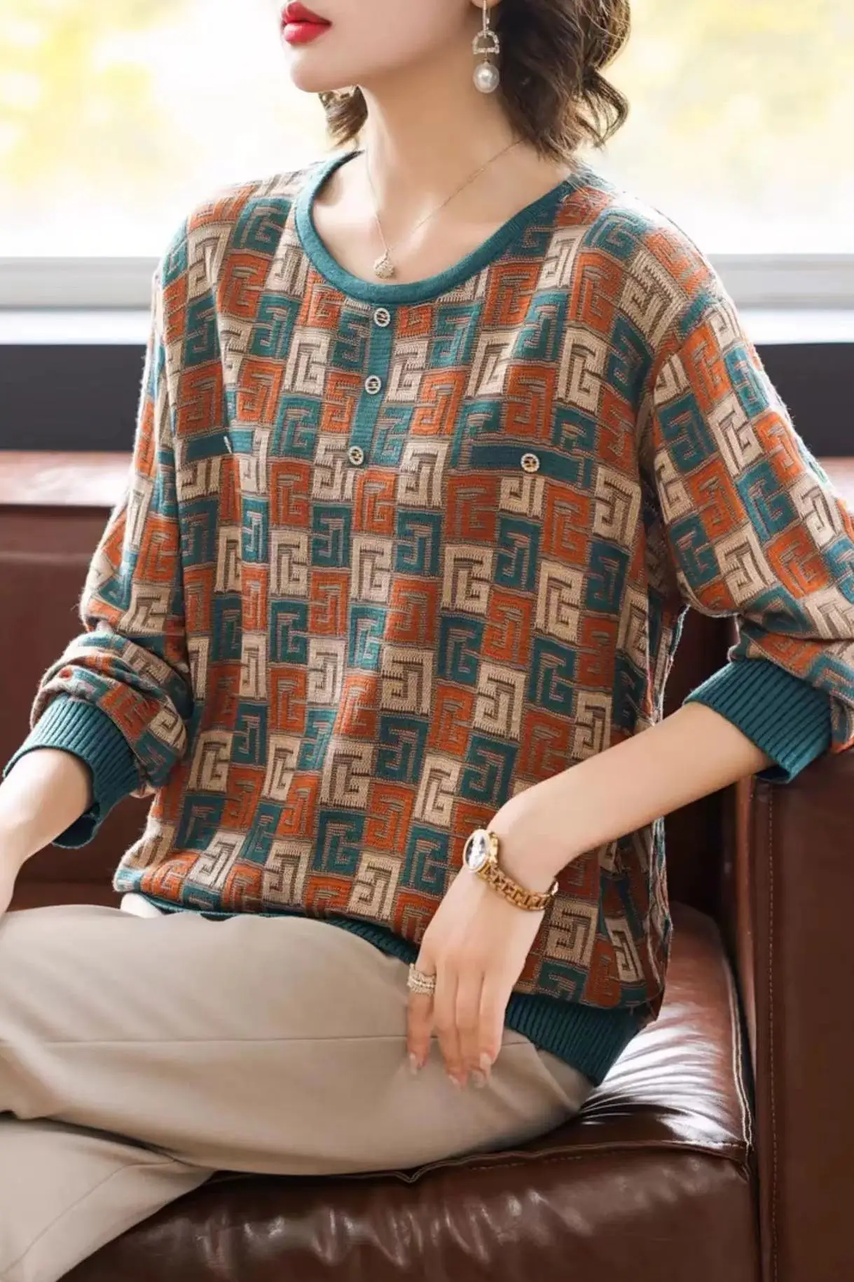 

New Knitted Base Layer Women's Autumn Wear Thin Spring Autumn Fashionable Casual Top