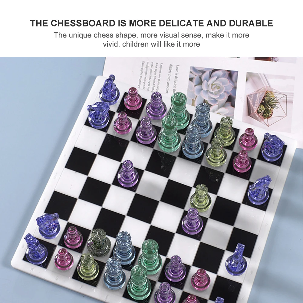 International Chess Epoxy Resin Mold Chess Pieces Silicone Mould DIY Crafts Jewelry Home Decorations Casting Tools