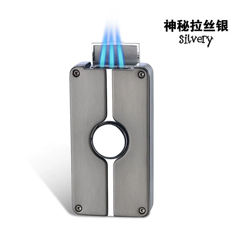 

2026 Three straight punch point cigar windproof straight punch lighter welding gun spray gun Lighter gas
