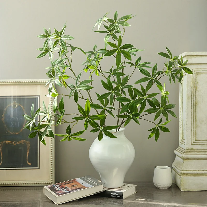 

Artificial plant fake leaves branches green courtyard outdoor indoor potted flowers home decoration