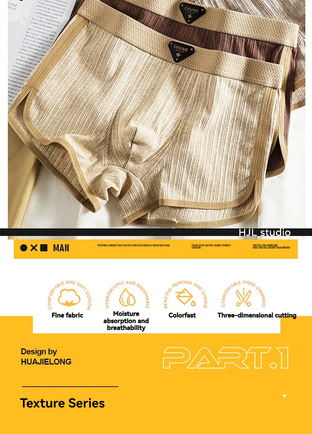 3 Teile/paket 100% Baumwolle Solide Gestreiften männer Höschen Für 40-100 kg Atmungsaktive Mesh Gabelung Unterhose Hohe elastische Bund Boxer – Detail 4