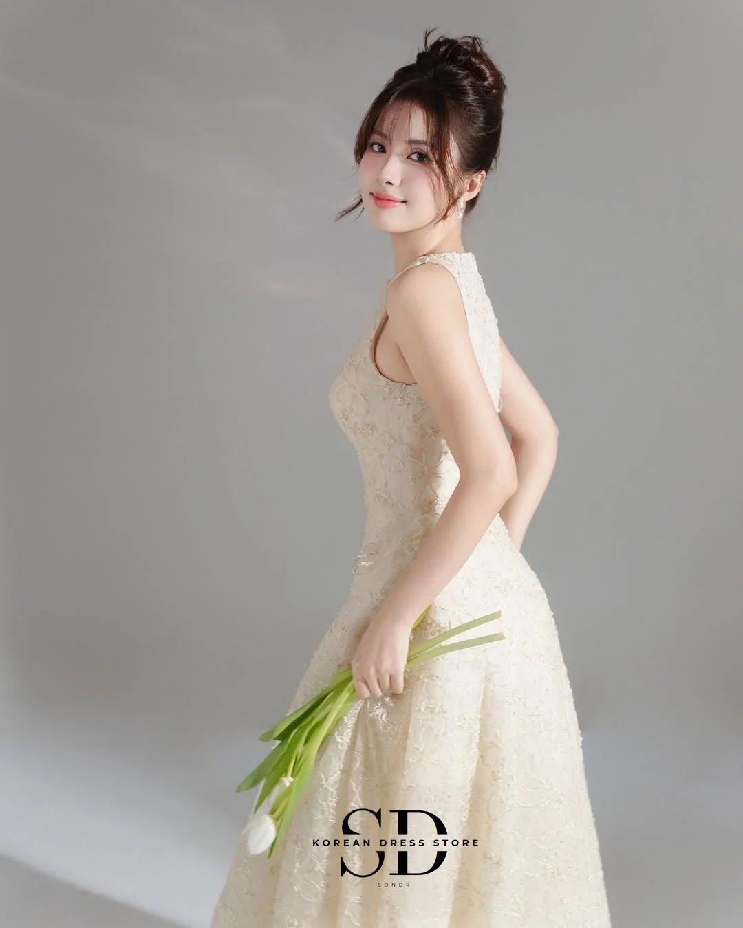 Sondr Luxury Women Party Dresses Korean Wedding Snap Dresses Customized A Line O-Neck Sleeveless Reception Dress Evening Gown