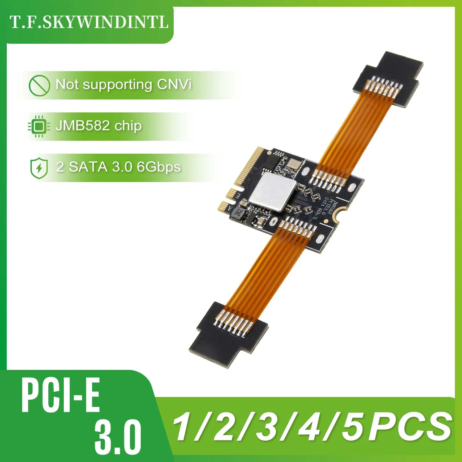 M.2 Wifi To 2 SATA 3.0 Adapter PCI-E 3.0 M.2 KEY-A Or KEY-E 