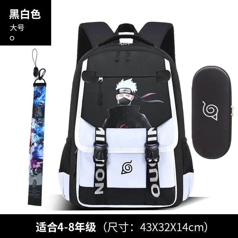 ZA01 حقيبة مدرسية جديدة من الرسوم المتحركة نينجا حقيبة مدرسية متوسطة وثانوية للطلاب حقيبة مدرسية بسيطة ذات سعة كبيرة أنيمي periphe1Lm@