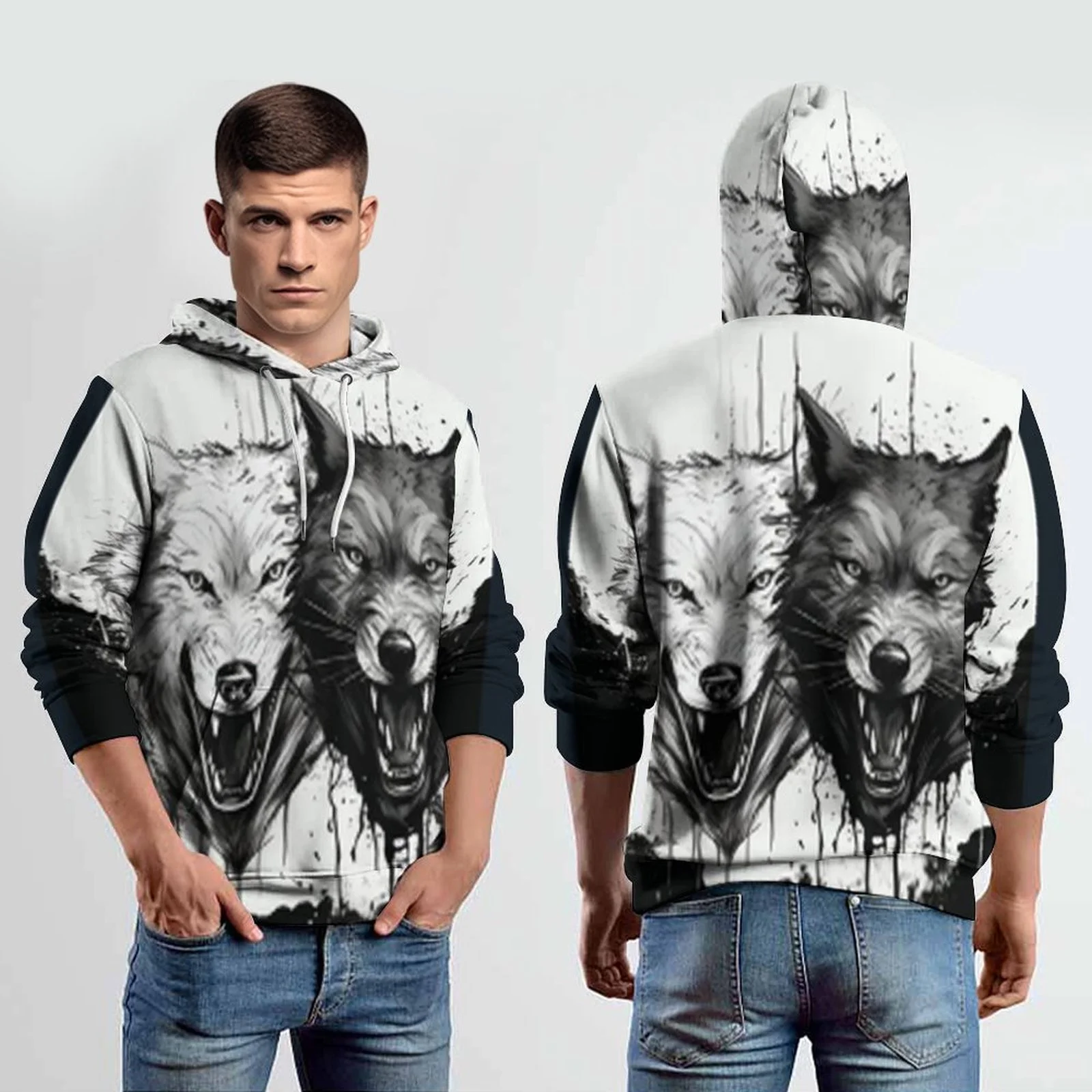 2023 men's casual sweaters, 3D personalized customization, multiple printed hoodies, autumn and winter fashion casual hoodies