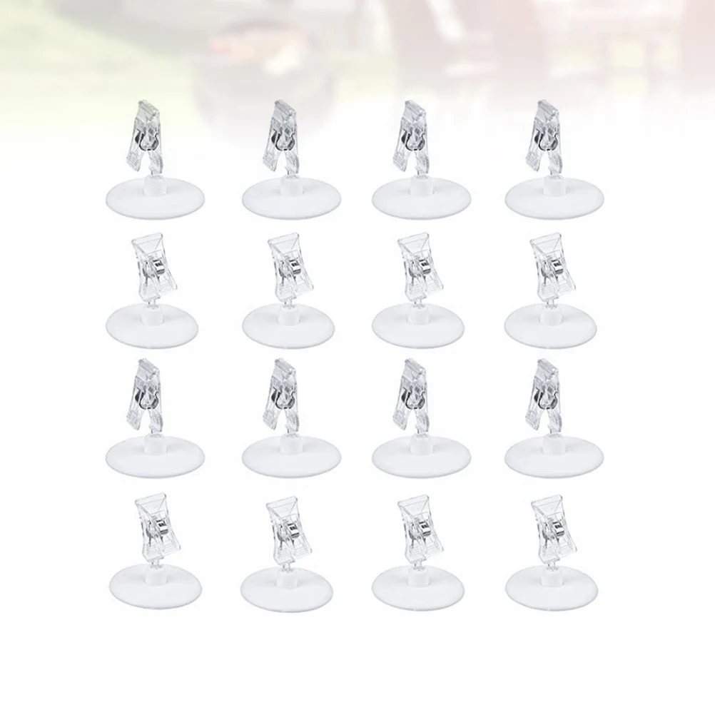 

16 Pcs Photo Seat Clip Restaurant Transparent Clamp Advertising Double Head Simplicity