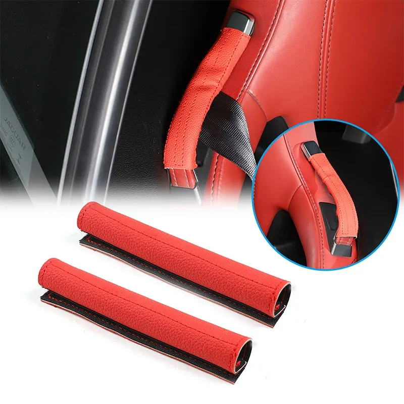 

For Jaguar F-TYPE 2013+ car styling car seat back seat belt fixed protective cover sticker car interior accessories 2Pcs