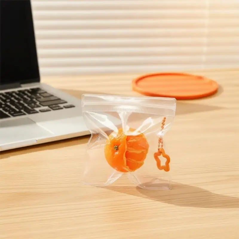 Peeled Orange  Stress Relief Keychain 1Pcs Cute Pinch Fidget Toy for Car Key Accessory Party Small Gift