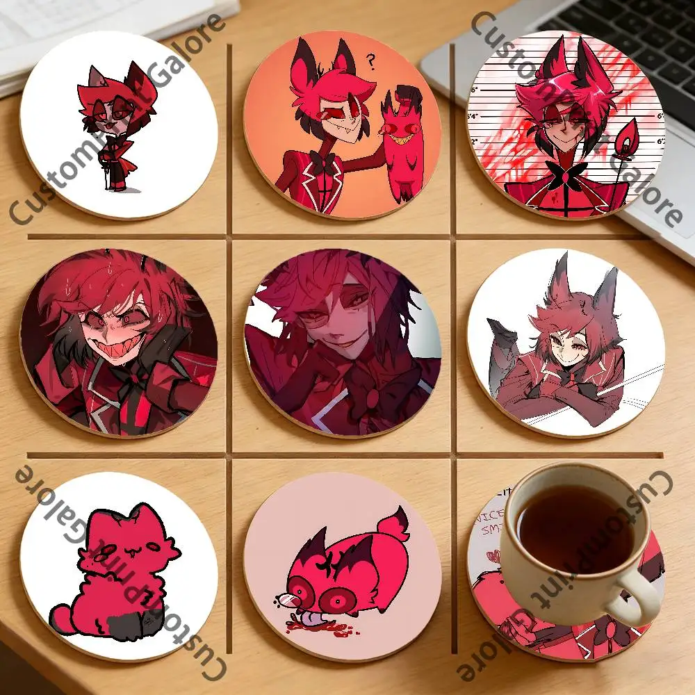 

A-Alastor Round Pine Coasters Durable Reusable Beautiful Home Decor Non-Slip Water-Resistant