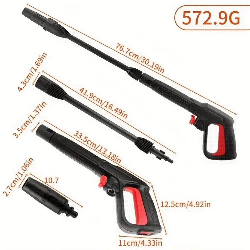 

High pressure water jet cleaner rod nozzle, car washing water gun adjustable water gun foam quick insertion