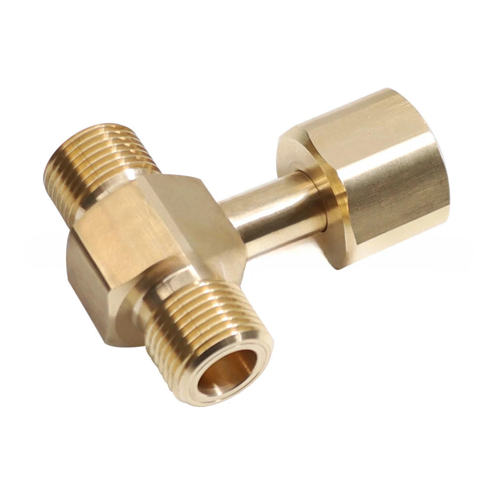 CGA320, W21.8 Copper adapter Three-way adapter T-joint One to two