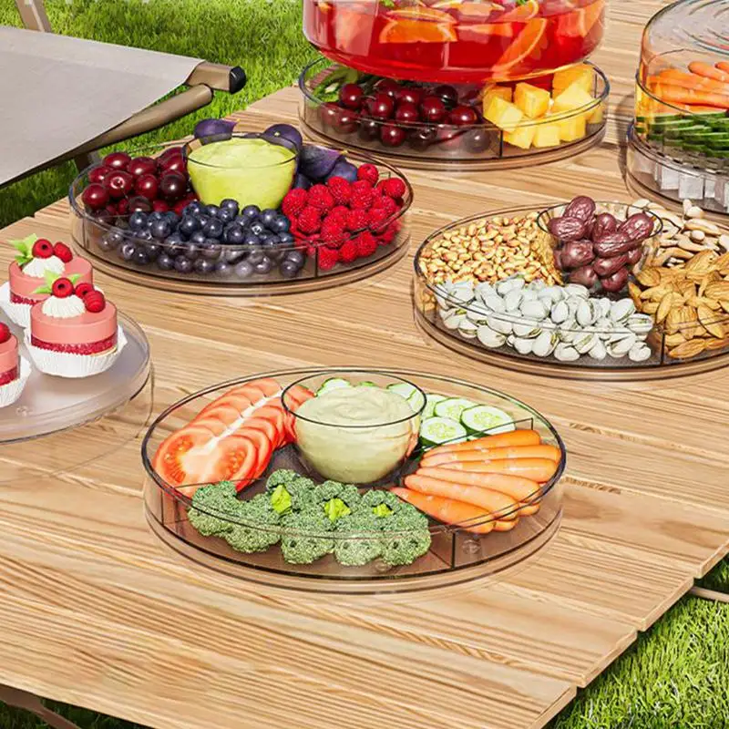 

Chilled Serving Tray Cold Food Buffet Server Food Storage Dish For Vegetable Fruit Snack Clear Dessert Platter