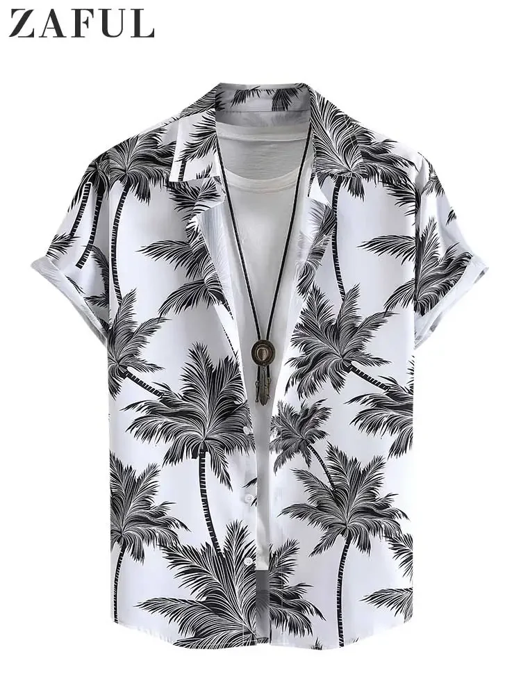 

ZAFUL Hawaiian Shirts for Men Tropical Coconut Tree Print Short Sleevet shirt for menshirtgraphic t shirtsshirtsmen clothingt sh