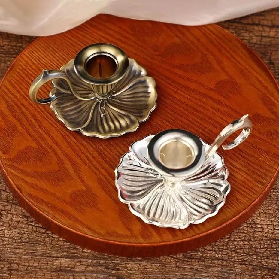 الكلاسيكية الرجعية الشموعة عيد الحب حاملي الشموعة المحمولة الشموعة الأسلوب الأوروبي رأس واحد مخروط ضوء الشموعة الوقوف #2