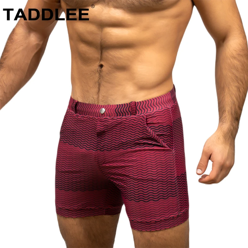 Taddlee-traje de baño de marca para hombre, bañador corto de playa, traje de baño básico tradicional de tiro alto, bañador tipo bóxer de corte