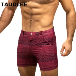 Taddlee marca masculina placa de banho praia shorts básico tradicional alta ascensão maiôs corte longo boxer troncos plus size xxl