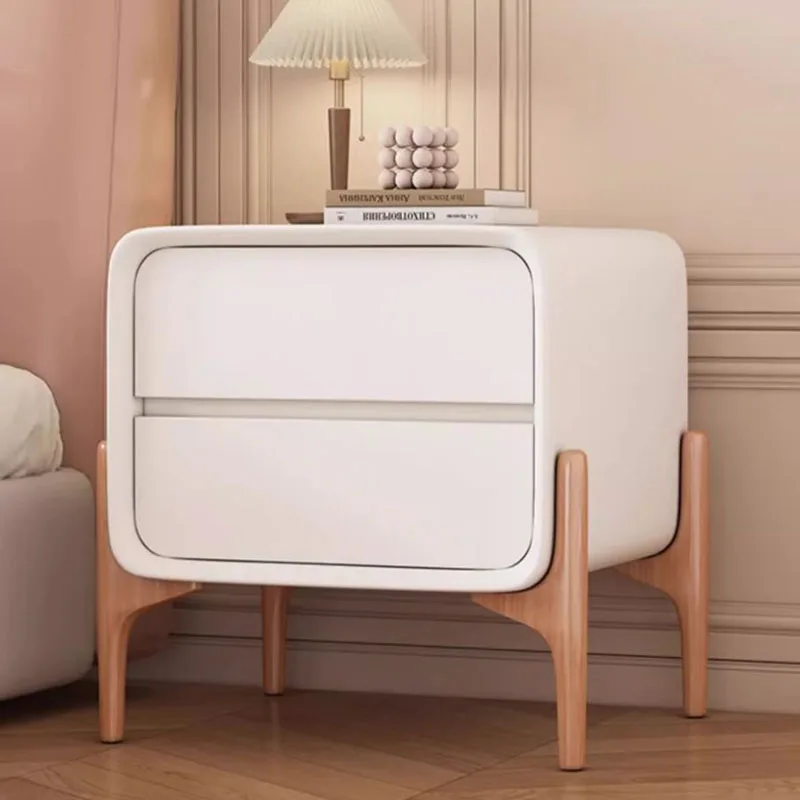 Mesita De Noche De diseño minimalista, mesita De Noche moderna y sencilla, almacenamiento De madera nórdica, cajones blancos, muebles De Noche para dormitorio