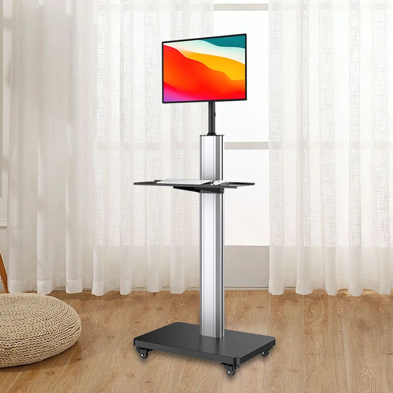 OEM ODM Minimalist Aluminum Alloy Adjustable Height Mobile Laptop Notebook Trolley Cart Silent Castors for Hospital Clinic Hotel