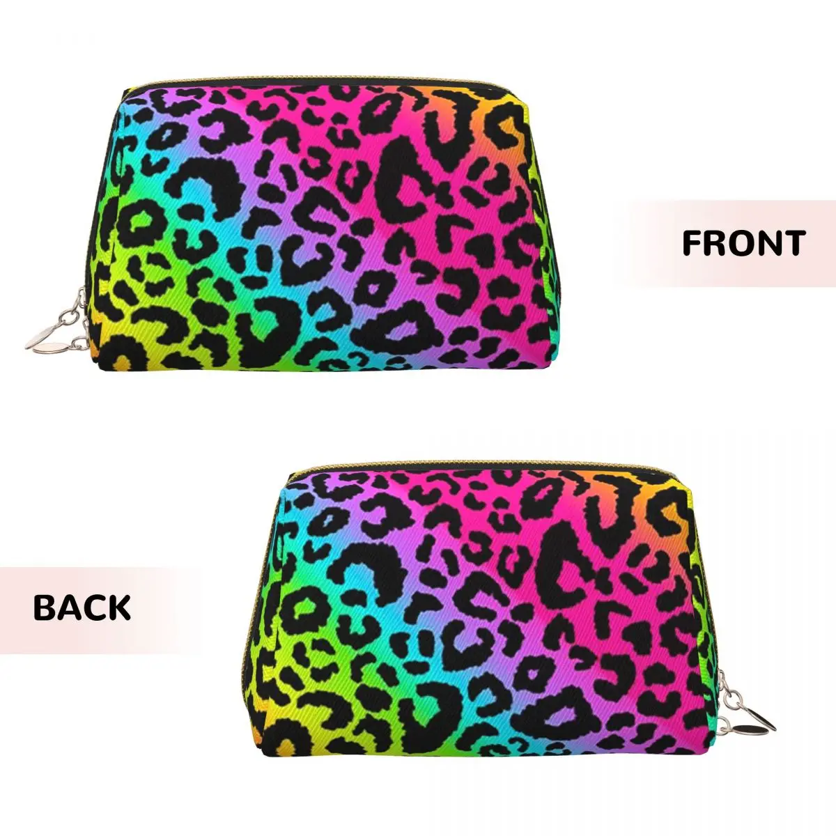 Colorful Rainbow Leopard Spots Pattern (10) Women Cosmetic Bags Travel Makeup Organizer Pouch Toiletry Storage Dopp Kit Case