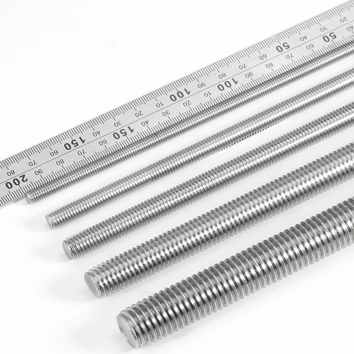1Pcs M4 M5 M6 M8 M10 M12 M14 M16 M18 M20 M22 M24 304 Stainless Steel Lead Screws, Through-Threaded Studs, Fully Threaded Rods