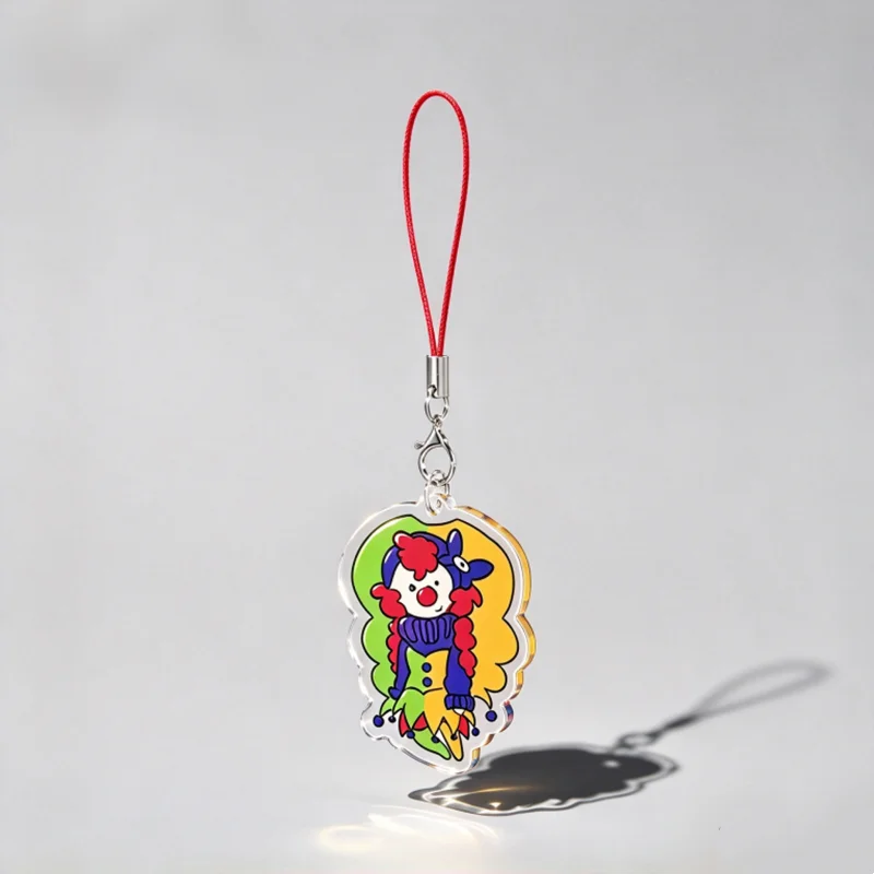 A Regect Acrylic Phone Charm Cell Phone Strap Pendant Cartoon Character Keychain Cute Rope Lanyard Bag Accessory Gift
