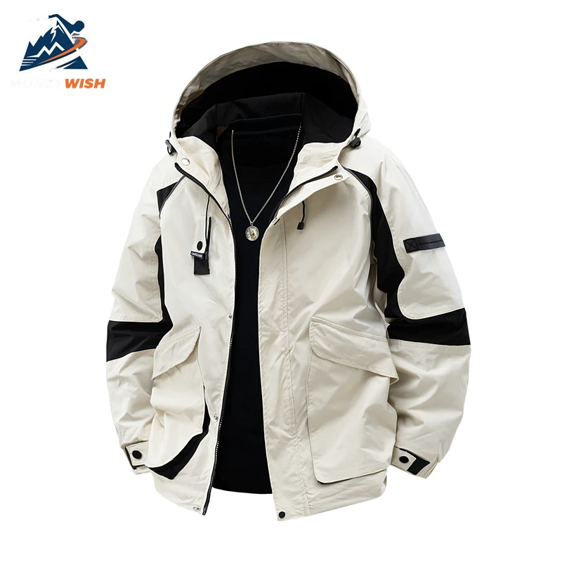 

MONEYWISH Men Charge Jacket Soft Shell Windproof Comfortable Breathable Hooded Coat Outdoor Mountain Camping Hiking Windbreaker