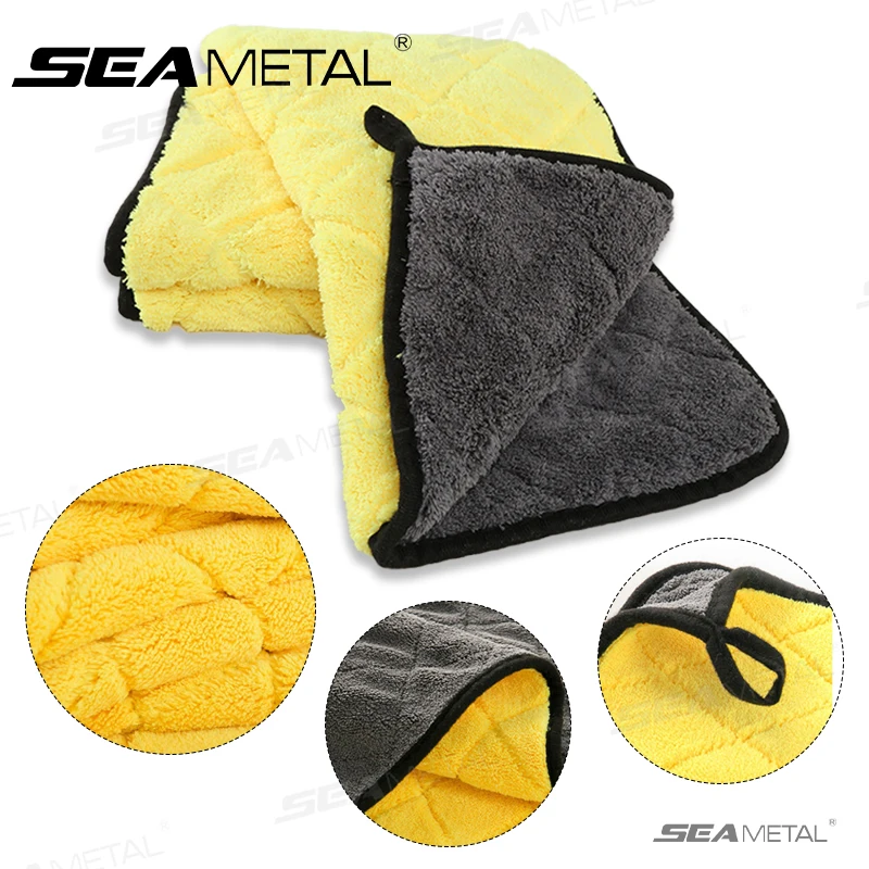 SEAMETAL Microfiber Cleaning Towel 800GSM Ultra Soft Car Wash Towel Drying Cloth Strong Water Absorption for Car Accessories