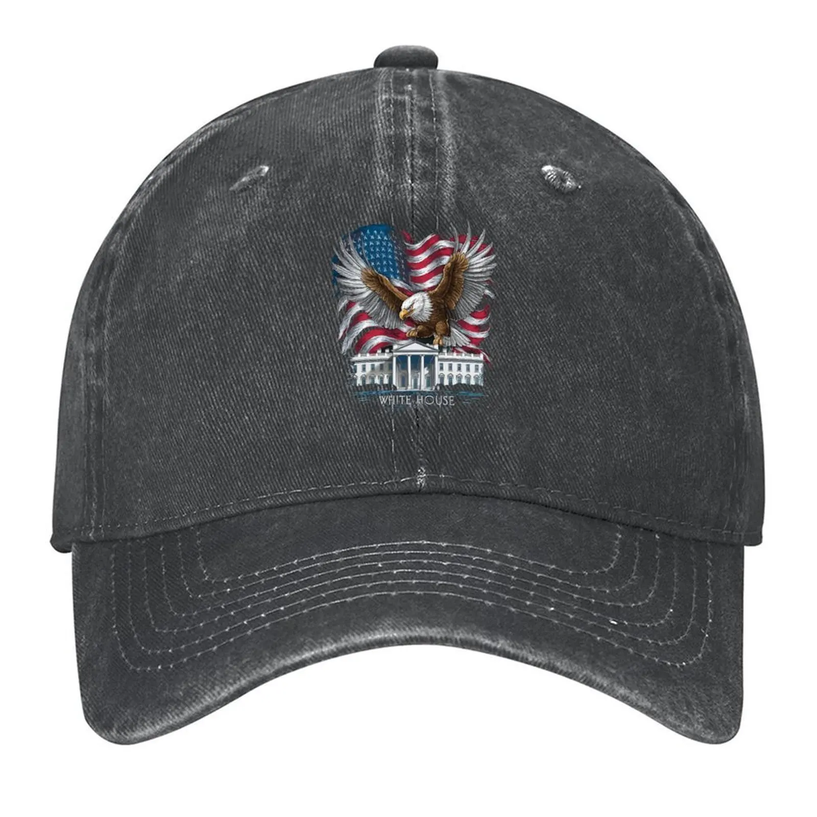 

Patriotic Eagle & White House T-Shirt - American Flag Apparel Baseball Cap Trucker Hat Bobble Hat Golf Cap Men Hats Women's