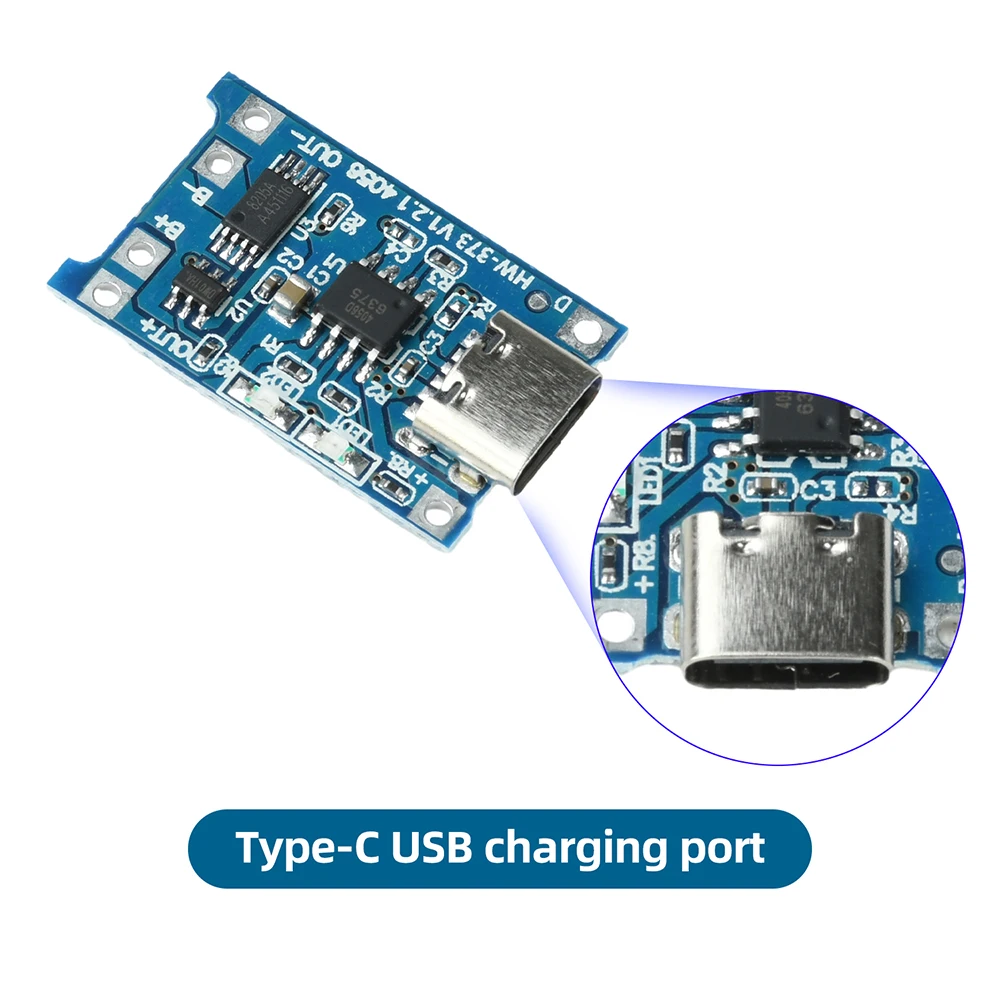5Pcs Type‑C 18650 Battery Charging Protection Module 5V 1A LED Indicator Over‑Charge Over‑Discharge Over‑Current Protection