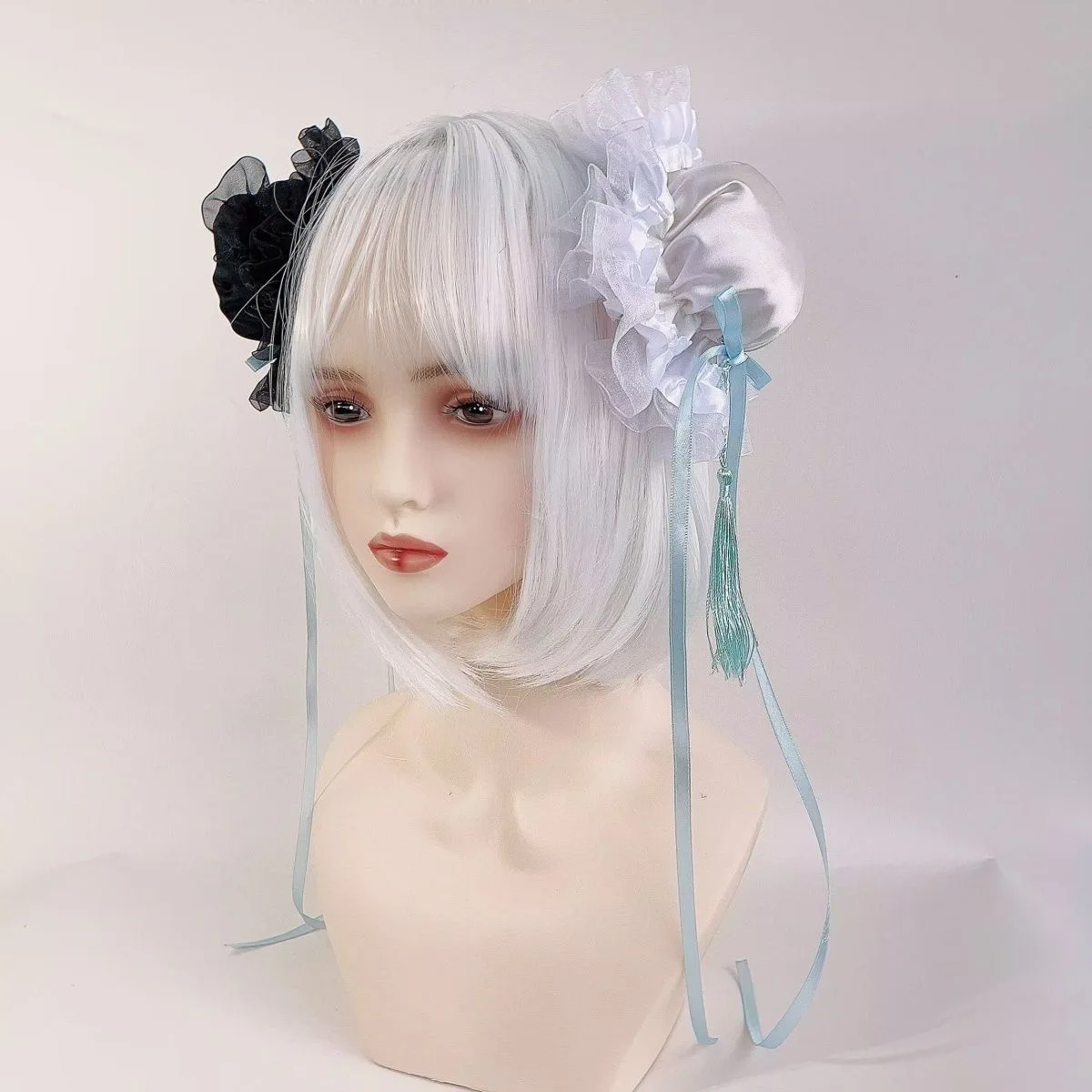 Harajuku คลิปผมผู้หญิงสไตล์ญี่ปุ่นน่ารักอะนิเมะ Headwear Y2K Gothic Hairpins หญิง Bun Headpiece พู่ Lolita อุปกรณ์เสริม