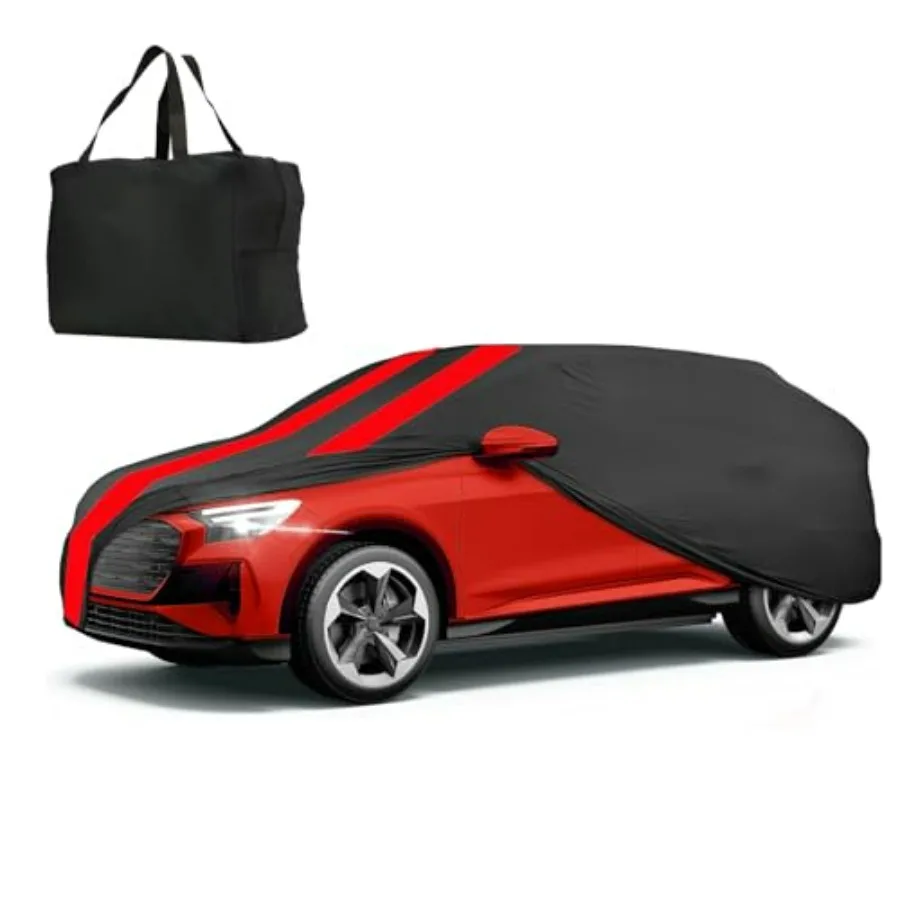 

Indoor SUV Car Cover for Underground Garage and Car Show: Black+Red Breathable, Dust-Proof, Stretchable Protection Fit 175-190