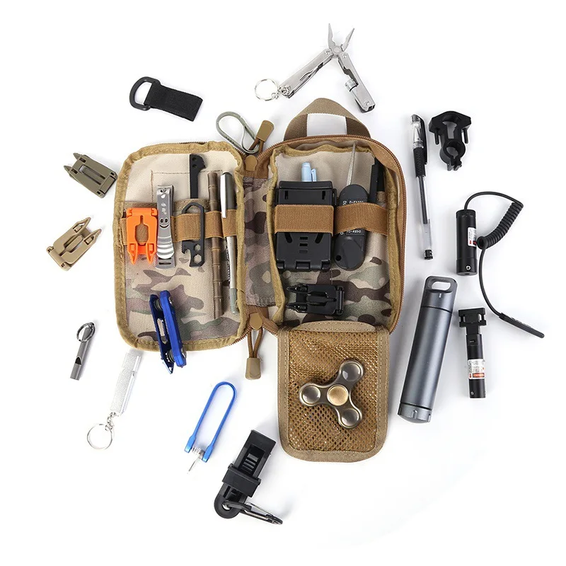 Molle 戦術 EDC ポーチウエストバッグ携帯電話ホルダーアウトドアスポーツハイキングキャンプ狩猟アクセサリー EMT オーガナイザーポーチ