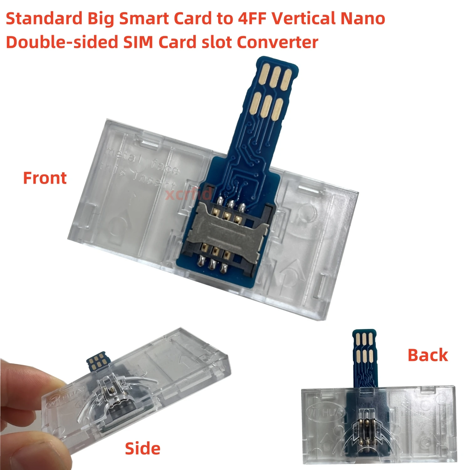 Big Smart Card to 4FF vertical Nano Double-sided card slot SIM USIM Card Converter