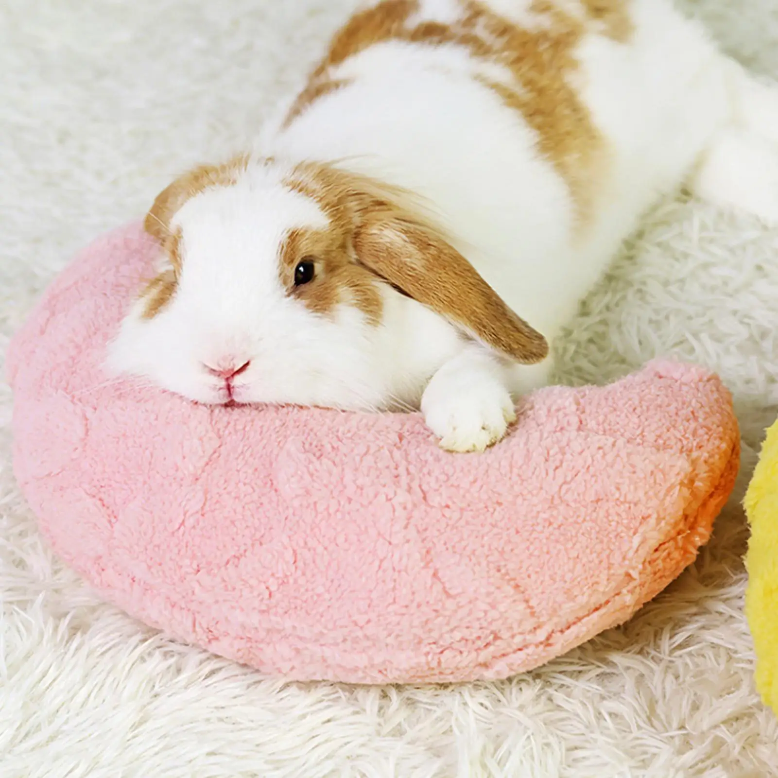 Haustier-Nackenkissen in Mondform, weiches Plüschkissen für kleine Tiere, Hamster, Frettchen, Kaninchen, Käfig, Schlafzubehör für Haustiere – Detail 3