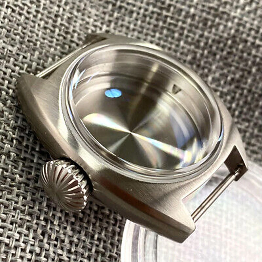 Boîtier de Montre Vintage en Acier Inoxydable Brossé, 36mm, avec Nministériels d en Saphir, Compatible avec NH35 NH36 2824