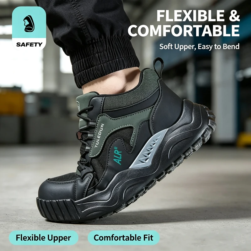 Lightweight, Low-Top, Plastic-Toe, Impact-Resistant, Puncture-Resistant, Comfortable, All-Season Safety Work Shoes