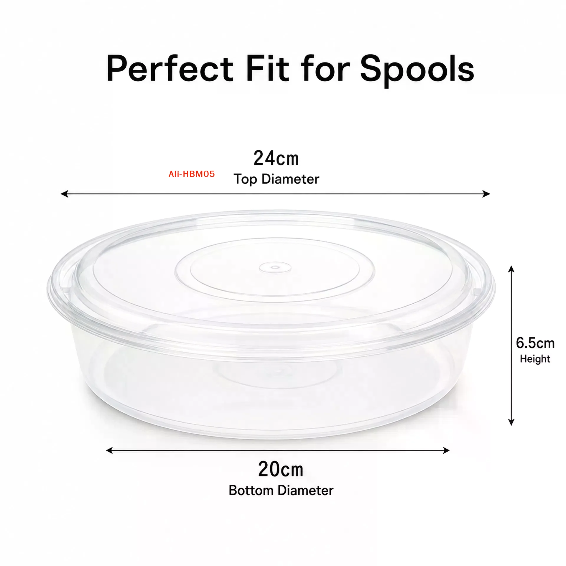 (HB05)10Pc Transparent PP Spool Storage Box Large Round Filament Organizer Container For 3D Printing Storage Organizer