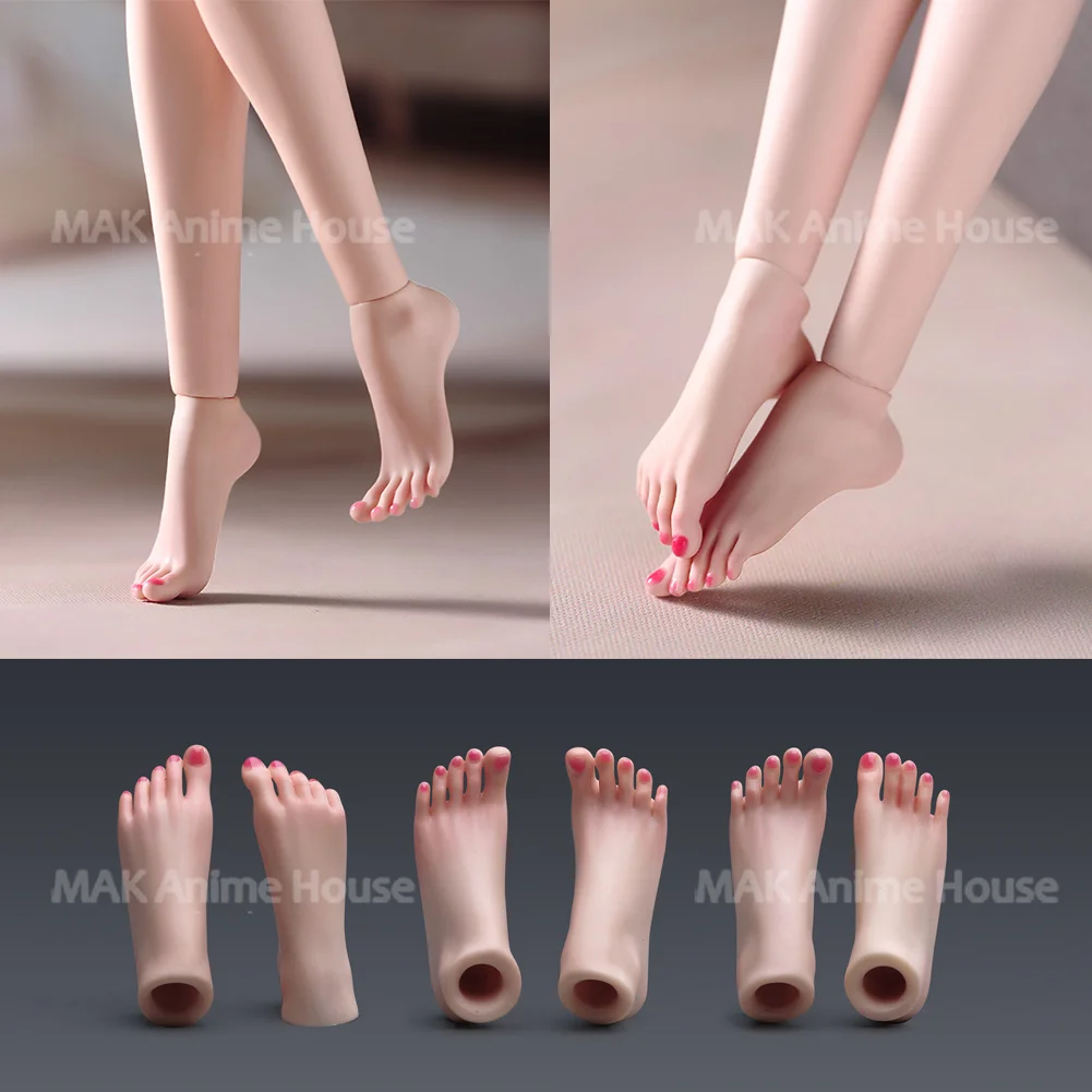 

3 Pairs Makeup 1/6 Female Soldier Pale Foot Accessories For 12'' PH TBL YM Action Figure TBL Body Toys Dolls