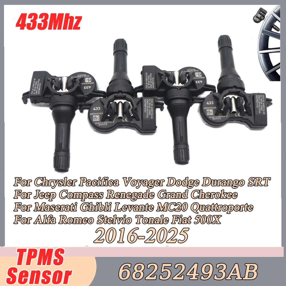 

68252493AB TPMS Tire Pressure Monitor Sensor For 2016-2025 Jeep Renegade Grand Cherokee Dodge Durango Chrysler Pacifica