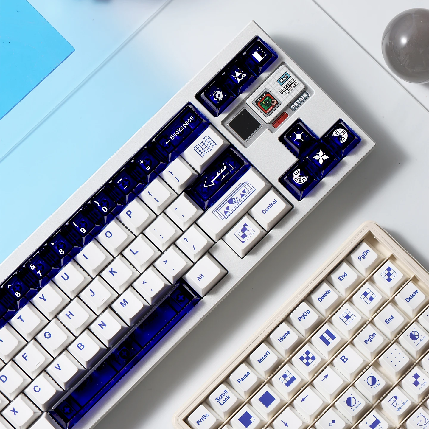 

Simple Geometry Theme Keycaps Set Customized PBT+PC Sublimation Cherry Profile Keyboard Caps for Mechanical Keyboard Accessories